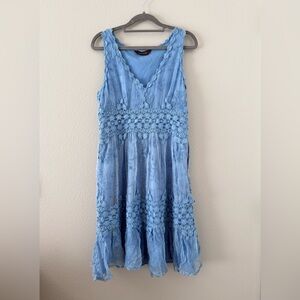Anthropologie Ranna Gill Veronica Blue Lace Dress